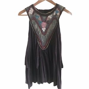 Free People | Boho Sleeveless Embroidered Top
